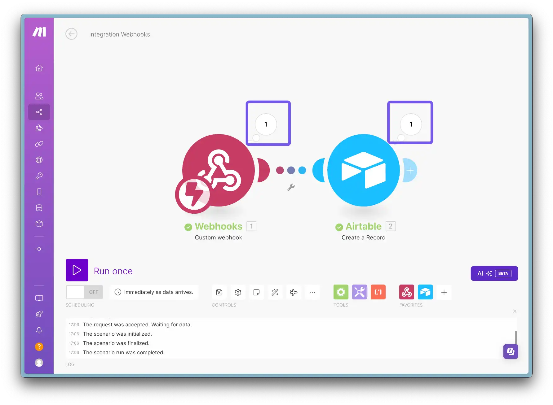 Processed data in Make