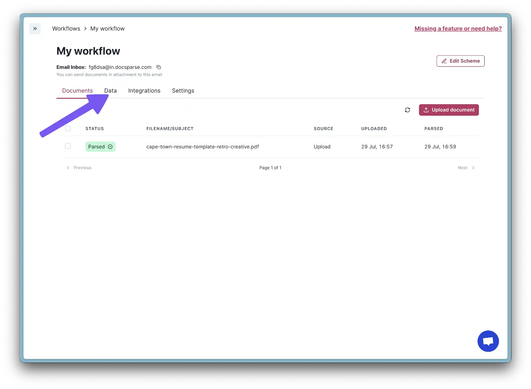 Exporting data from DocsParse